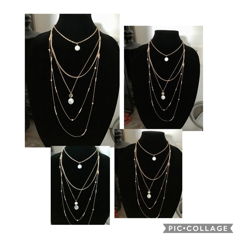 Layered pearl necklace
